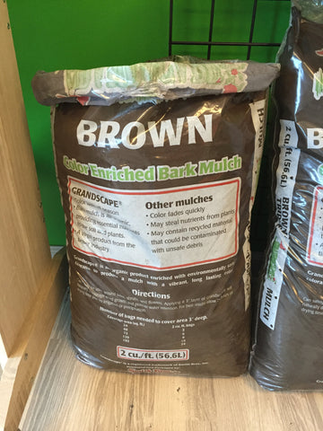 GRANDSCAPE - 100% ORGANIC BARK MULCH - DOUBLE BROWN 2 CF